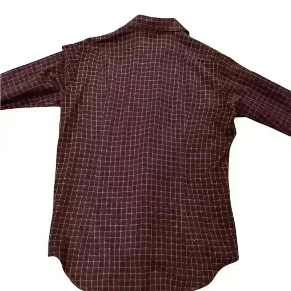 Vintage Maroon Pendleton plaid pattern button up wool medium - Picture 5 of 16